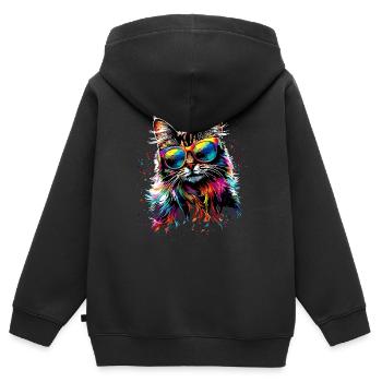 Perserkatze Perser Katze Persian Cat Süße Katzen - Kinder Premium Organic Zip Hoodie - Schwarz - Hinten - AI Model Kid Male (0cm)