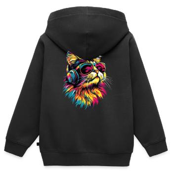 Perserkatze Perser Katze Persian Cat Süße Katzen - Kinder Premium Organic Zip Hoodie - Schwarz - Hinten - AI Model Kid Male (0cm)