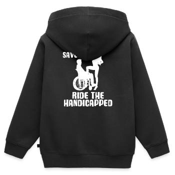 Handicapped Empowerment Illustration for - Kids Premium Organic Zip-up Hoodie - black - Back - AI Model Kid Male (0cm)