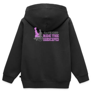 Handicapped Empowerment Illustration for - Kids Premium Organic Zip-up Hoodie - black - Back - AI Model Kid Male (0cm)