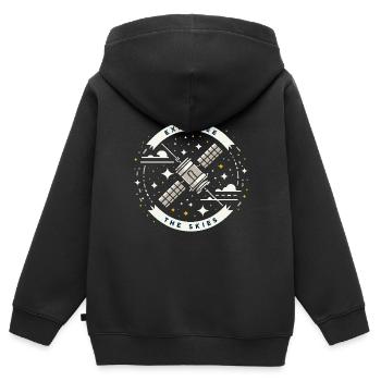 EXPLOREZ LE CIEL - Sweat Premium à capuche zippé enfant bio - noir - Dos - AI Model Kid Male (0cm)