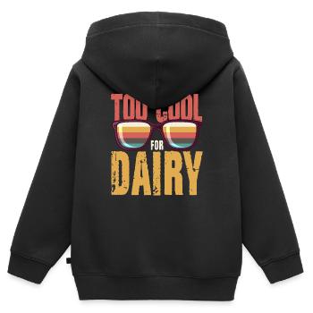 Too Cool For Dairy Milk Lactose Allergy Food - Kinder Premium Organic Zip Hoodie - Schwarz - Hinten - AI Model Kid Male (0cm)
