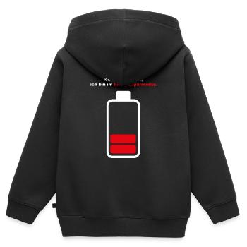 Ich bin nicht faul, ich bin im Energiesparmodus - Kinder Premium Organic Zip Hoodie - Schwarz - Hinten - AI Model Kid Male (0cm)