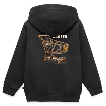 PANIER D’ACHAT STOCK ACHETEUR - Sweat Premium à capuche zippé enfant bio - noir - Dos - AI Model Kid Male (0cm)
