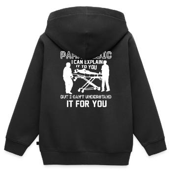 Paramedic Funny Paramedic - Kids Premium Organic Zip-up Hoodie - black - Back - AI Model Kid Male (0cm)