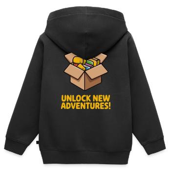 PLAISIR D’AVENTURE - Sweat Premium à capuche zippé enfant bio - noir - Dos - AI Model Kid Male (0cm)