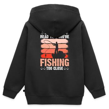 Pêcheurs Pêcheurs Pêcheurs sportifs - Sweat Premium à capuche zippé enfant bio - noir - Dos - AI Model Kid Male (0cm)