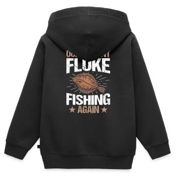Pêcheurs Pêcheurs Pêcheurs sportifs - Sweat Premium à capuche zippé enfant bio - noir - Dos - AI Model Kid Male (0cm)