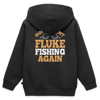 Pêcheurs Pêcheurs Pêcheurs sportifs - Sweat Premium à capuche zippé enfant bio - noir - Dos - AI Model Kid Male (0cm)