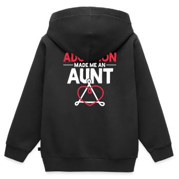 L’adoption m’a fait tante Gotcha jour tante drôle tante - Sweat Premium à capuche zippé enfant bio - noir - Dos - AI Model Kid Male (0cm)