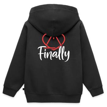 Enfin Gotcha Day Famille d’accueil Parenthood drôle - Sweat Premium à capuche zippé enfant bio - noir - Dos - AI Model Kid Male (0cm)
