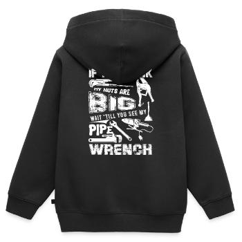 Plumber's Pipe Wrench - Kids Premium Organic Zip-up Hoodie - black - Back - AI Model Kid Male (0cm)