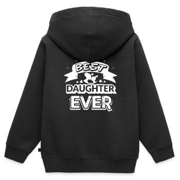 Daughter Best Daughter Ever - Kids Premium Organic Zip-up Hoodie - black - Back - AI Model Kid Male (0cm)