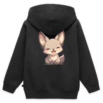 Chacals Chacal - Sweat Premium à capuche zippé enfant bio - noir - Dos - AI Model Kid Male (0cm)