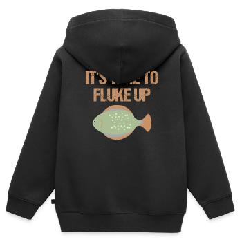 Pêcheurs Pêcheurs Pêcheurs sportifs - Sweat Premium à capuche zippé enfant bio - noir - Dos - AI Model Kid Male (0cm)