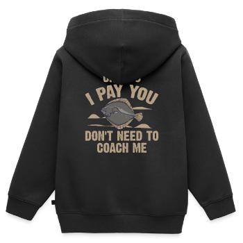 Pêcheurs Pêcheurs Pêcheurs sportifs - Sweat Premium à capuche zippé enfant bio - noir - Dos - AI Model Kid Male (0cm)