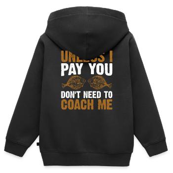 Pêcheurs Pêcheurs Pêcheurs sportifs - Sweat Premium à capuche zippé enfant bio - noir - Dos - AI Model Kid Male (0cm)