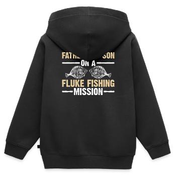 Pêcheurs Pêcheurs Pêcheurs sportifs - Sweat Premium à capuche zippé enfant bio - noir - Dos - AI Model Kid Male (0cm)