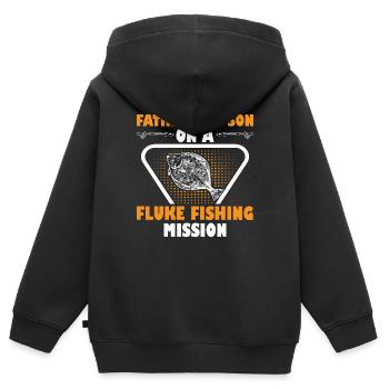 Pêcheurs Pêcheurs Pêcheurs sportifs - Sweat Premium à capuche zippé enfant bio - noir - Dos - AI Model Kid Male (0cm)