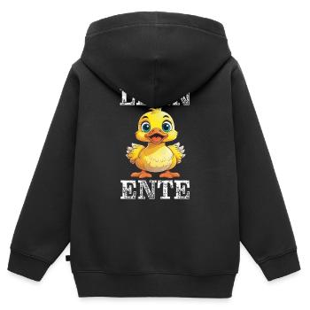 APPRENDRE LE CANARD - Sweat Premium à capuche zippé enfant bio - noir - Dos - AI Model Kid Male (0cm)