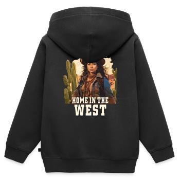 MAISON FRAU À L’OUEST - Sweat Premium à capuche zippé enfant bio - noir - Dos - AI Model Kid Male (0cm)