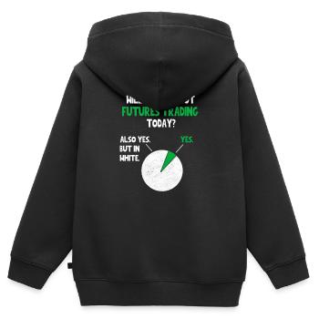 Futures-Handel Krypto-Aktien sprechen über Funny Quo - Kinder Premium Organic Zip Hoodie - Schwarz - Hinten - AI Model Kid Male (0cm)