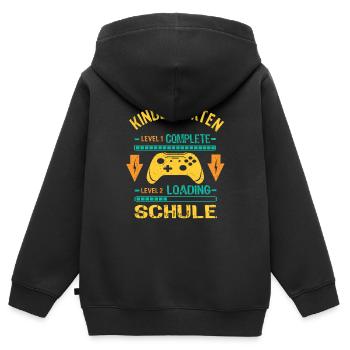Kita Abgänger 2026 Kindergarten Level Complete - Kinder Premium Organic Zip Hoodie - Schwarz - Hinten - AI Model Kid Male (0cm)