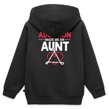 L’adoption m’a fait tante Gotcha jour tante drôle tante - Sweat Premium à capuche zippé enfant bio - noir - Dos - AI Model Kid Male (0cm)