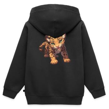Jaguare Jaguar - Kinder Premium Organic Zip Hoodie - Schwarz - Hinten - AI Model Kid Male (0cm)