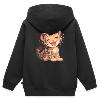 Jaguare Jaguar - Kinder Premium Organic Zip Hoodie - Schwarz - Hinten - AI Model Kid Male (0cm)