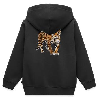 Jaguare Jaguar - Kinder Premium Organic Zip Hoodie - Schwarz - Hinten - AI Model Kid Male (0cm)