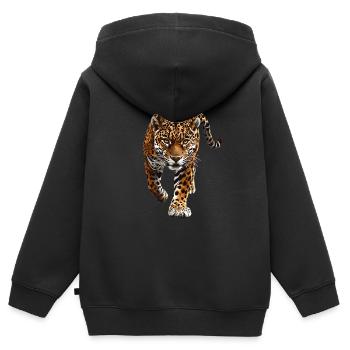 Jaguare Jaguar - Kinder Premium Organic Zip Hoodie - Schwarz - Hinten - AI Model Kid Male (0cm)