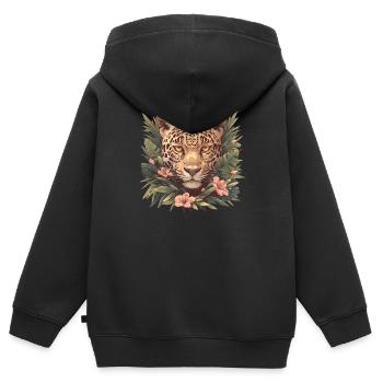 Jaguare Jaguar - Kinder Premium Organic Zip Hoodie - Schwarz - Hinten - AI Model Kid Male (0cm)