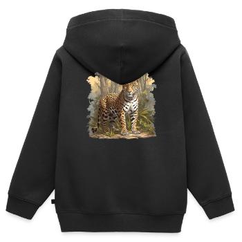 Jaguare Jaguar - Kinder Premium Organic Zip Hoodie - Schwarz - Hinten - AI Model Kid Male (0cm)