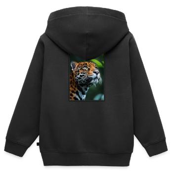 Jaguare Jaguar - Kinder Premium Organic Zip Hoodie - Schwarz - Hinten - AI Model Kid Male (0cm)