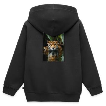 Jaguare Jaguar - Kinder Premium Organic Zip Hoodie - Schwarz - Hinten - AI Model Kid Male (0cm)