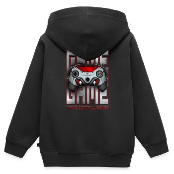 Ich habe Steuerungsprobleme Lustiges Retro-Videospiel - Kinder Premium Organic Zip Hoodie - Schwarz - Hinten - AI Model Kid Male (0cm)
