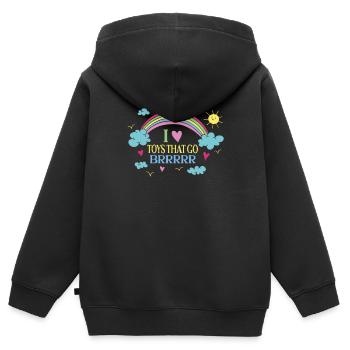 Ich Liebe Spielzeuge Die Brummen Regenbogen - Kinder Premium Organic Zip Hoodie - Schwarz - Hinten - AI Model Kid Male (0cm)