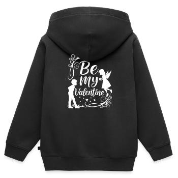 Be my Valentine - Liebe - Geschenk - Kinder Premium Organic Zip Hoodie - Schwarz - Hinten - AI Model Kid Male (0cm)