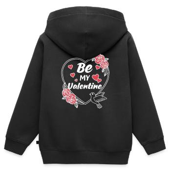 Be my Valentine - Valentine's Day Geschenk - Kinder Premium Organic Zip Hoodie - Schwarz - Hinten - AI Model Kid Male (0cm)