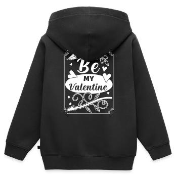 Be my Valentine - Liebe - Geschenk - Kinder Premium Organic Zip Hoodie - Schwarz - Hinten - AI Model Kid Male (0cm)