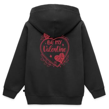 Be my Valentine - Valentine's Day Geschenk - Kinder Premium Organic Zip Hoodie - Schwarz - Hinten - AI Model Kid Male (0cm)