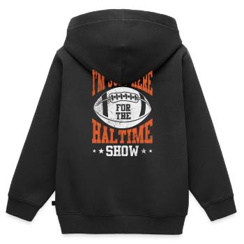 Je suis juste ici pour le spectacle de la mi-temps Sports de terrain - Sweat Premium à capuche zippé enfant bio - noir - Dos - AI Model Kid Male (0cm)