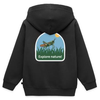 SAUTERELLE - Sweat Premium à capuche zippé enfant bio - noir - Dos - AI Model Kid Male (0cm)