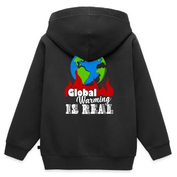 Earth Day Global Warming Is Real - Kids Premium Organic Zip-up Hoodie - black - Back - AI Model Kid Male (0cm)