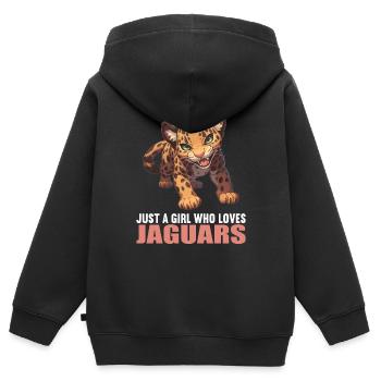 Jaguare Jaguar - Kinder Premium Organic Zip Hoodie - Schwarz - Hinten - AI Model Kid Male (0cm)