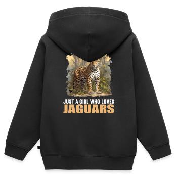 Jaguare Jaguar - Kinder Premium Organic Zip Hoodie - Schwarz - Hinten - AI Model Kid Male (0cm)
