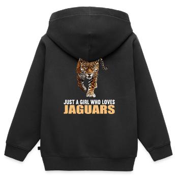 Jaguare Jaguar - Kinder Premium Organic Zip Hoodie - Schwarz - Hinten - AI Model Kid Male (0cm)