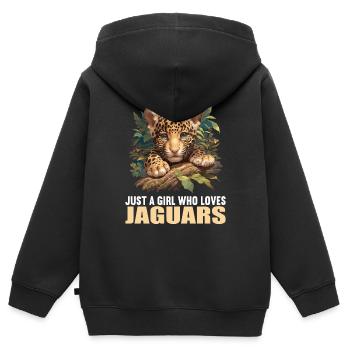 Jaguare Jaguar - Kinder Premium Organic Zip Hoodie - Schwarz - Hinten - AI Model Kid Male (0cm)