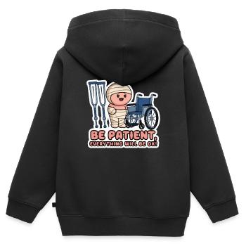 PLÂTRES POUR TOUT LE CORPS - Sweat Premium à capuche zippé enfant bio - noir - Dos - AI Model Kid Male (0cm)